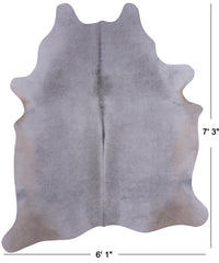 Thumbnail for Grey Natural Cowhide Rug - X-Large 7' 3