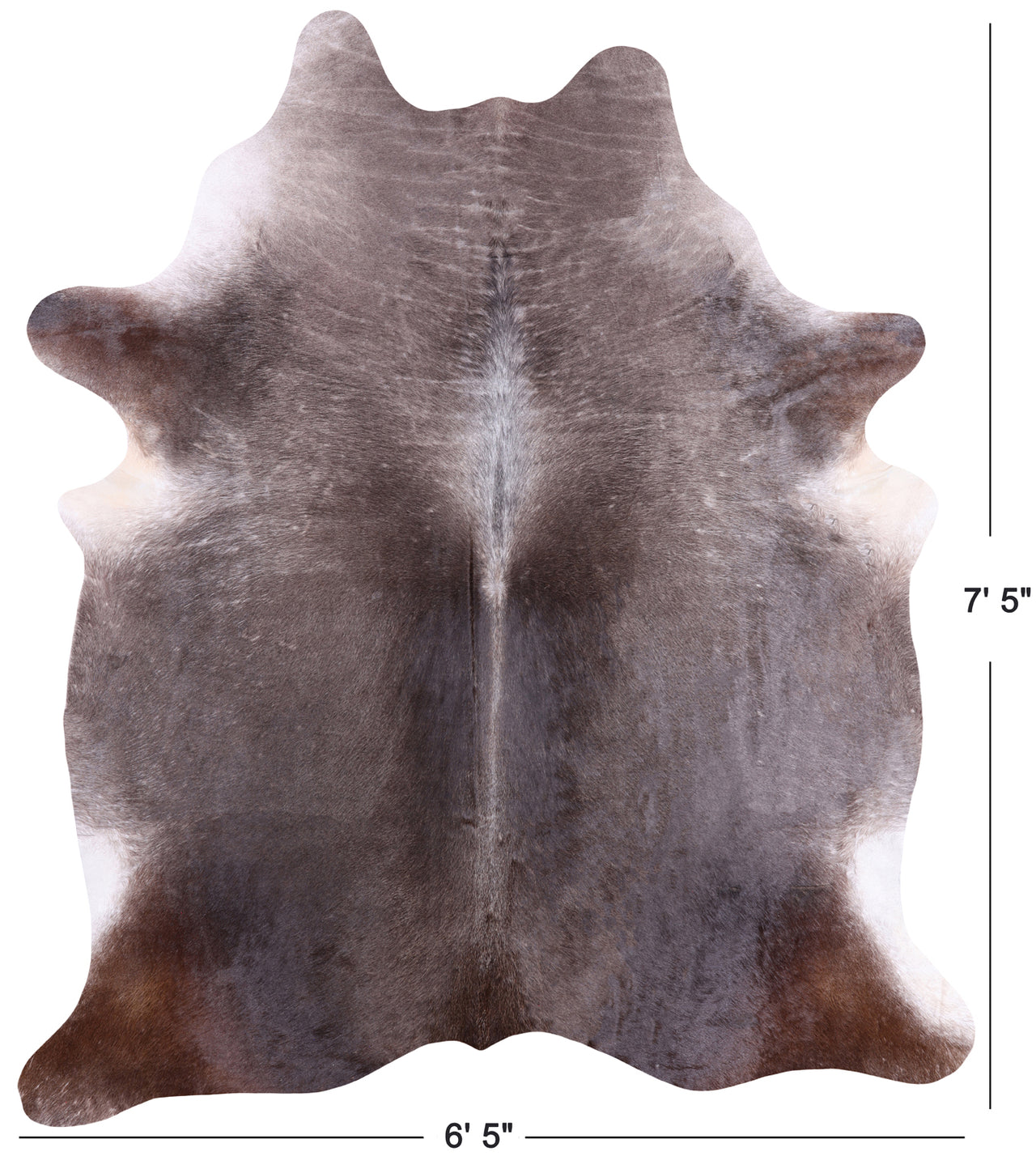 Dark Brown Natural Cowhide Rug - XX-Large 7' 5"H x 6' 5"W