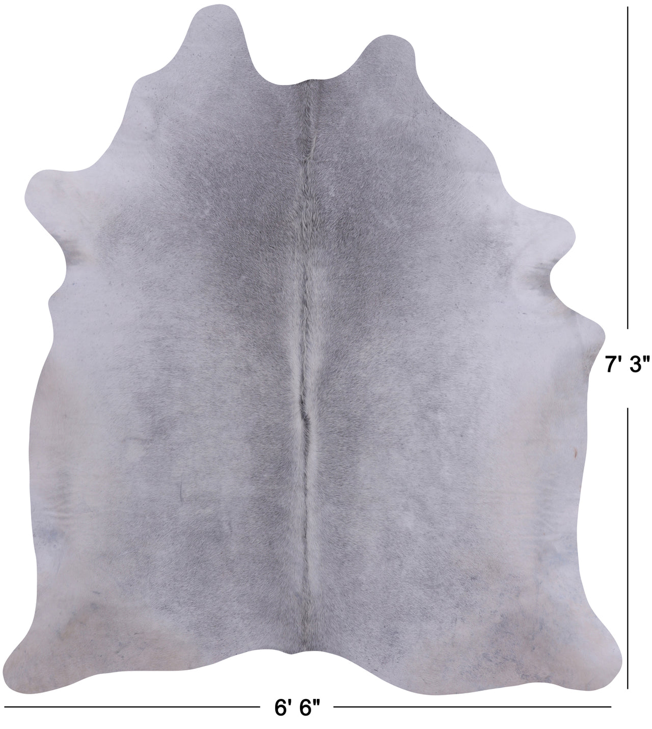 Grey Natural Cowhide Rug - X-Large 7' 3"H x 6' 6"W