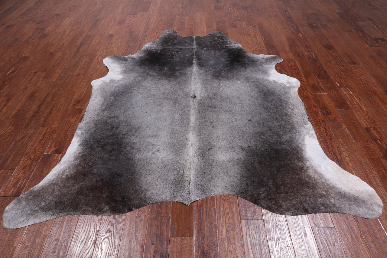 Grey & White Natural Cowhide Rug - XX-Large 7' 9"H x 7' 0"W