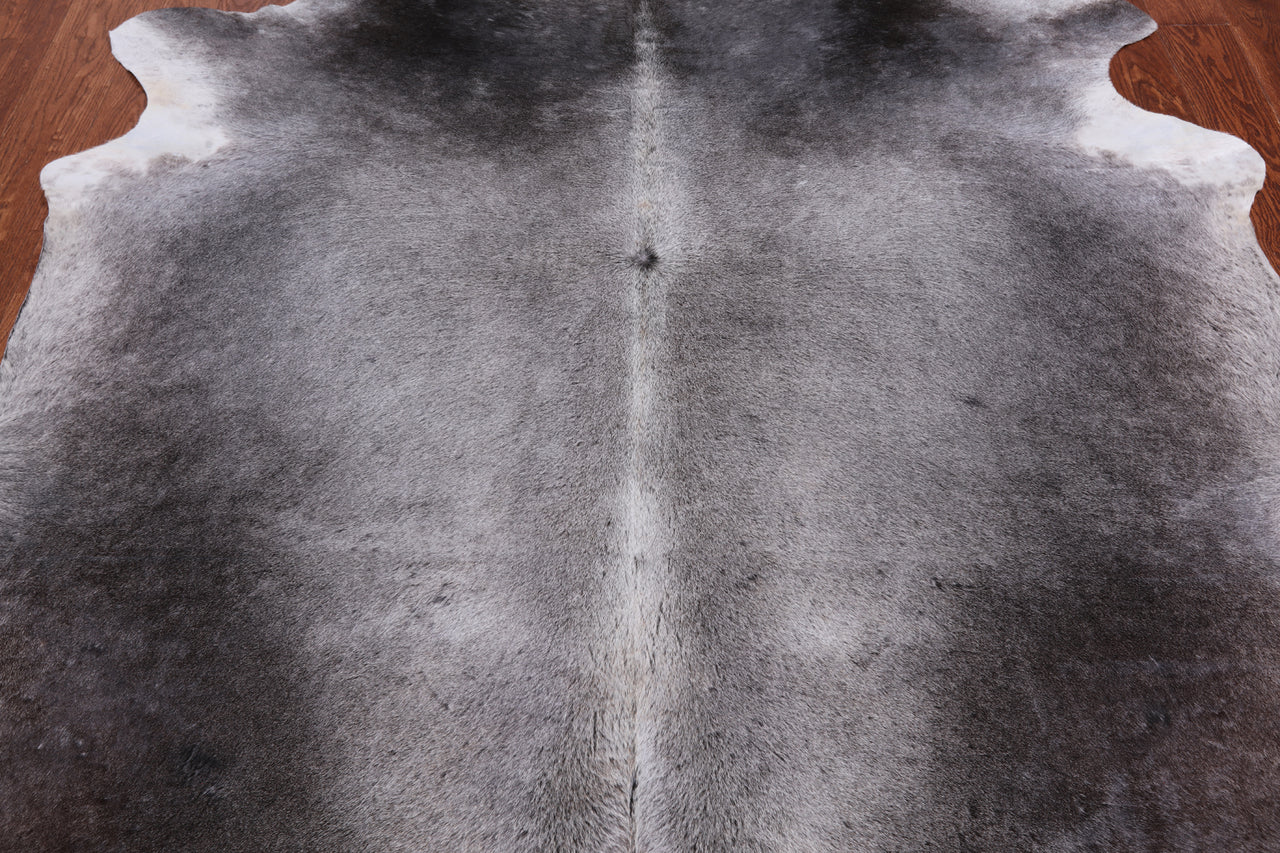 Grey & White Natural Cowhide Rug - XX-Large 7' 9"H x 7' 0"W