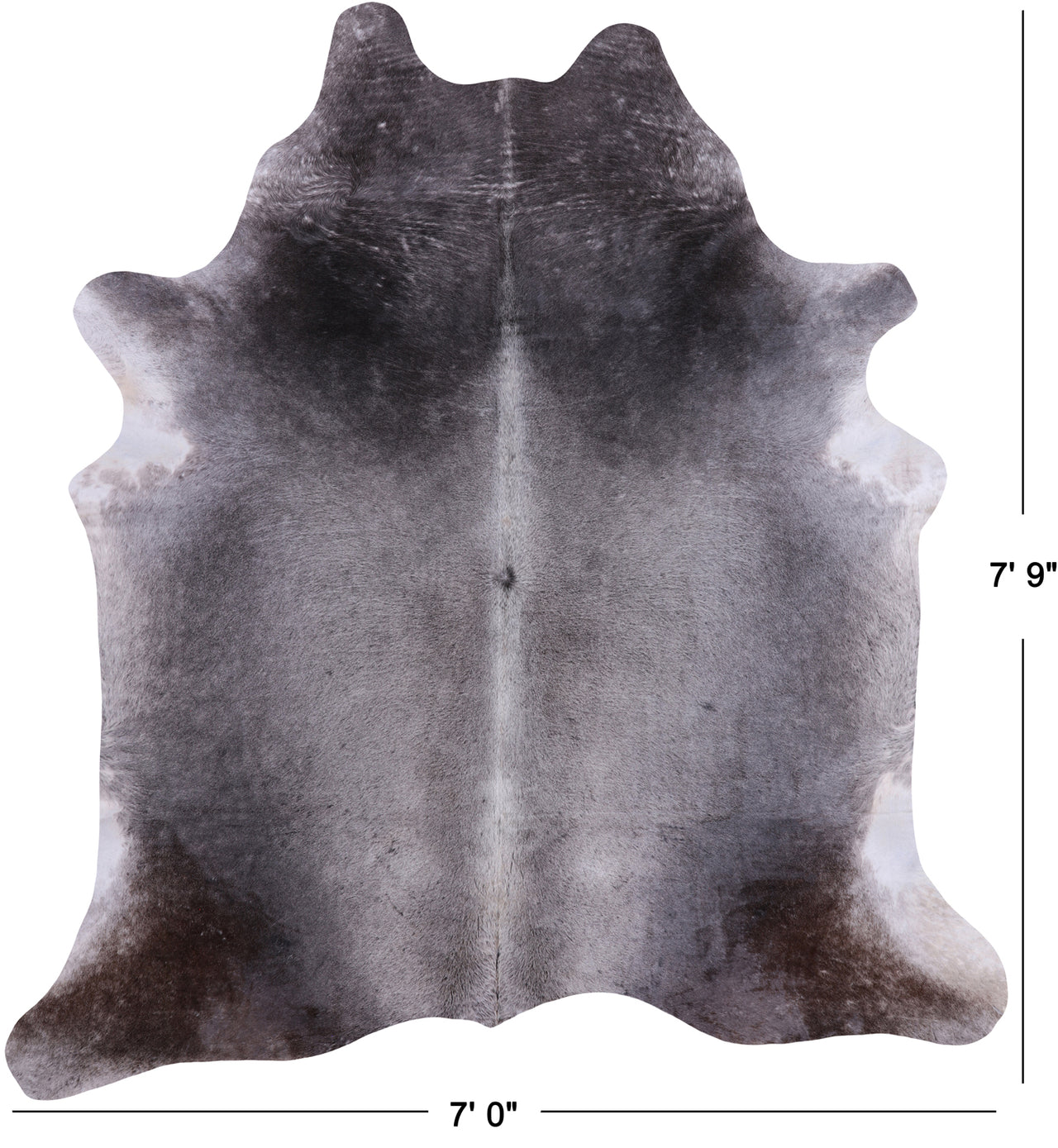 Grey & White Natural Cowhide Rug - XX-Large 7' 9"H x 7' 0"W