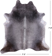 Thumbnail for Grey & White Natural Cowhide Rug - XX-Large 7' 9