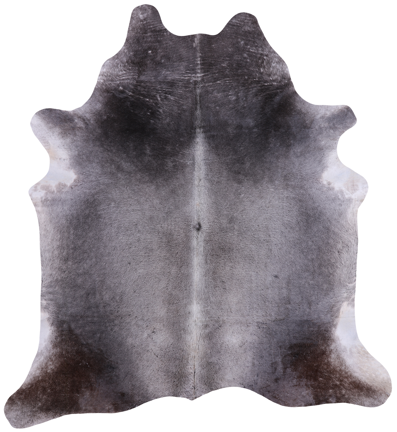 Grey & White Natural Cowhide Rug - XX-Large 7' 9"H x 7' 0"W