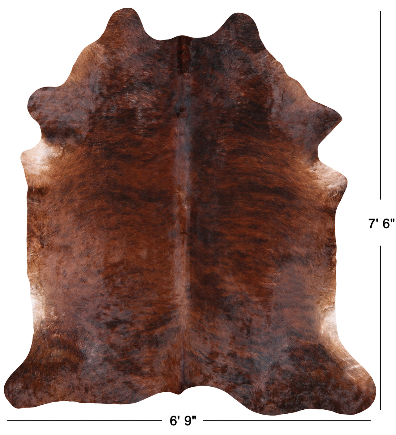 Brown Brindle Natural Cowhide Rug - XX-Large 7' 6"H x 6' 9"W