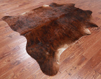 Thumbnail for Brown Brindle Natural Cowhide Rug - XX-Large 7' 6