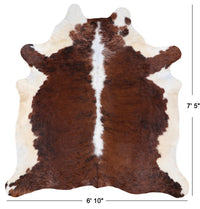 Thumbnail for Brown & White Natural Cowhide Rug - XX-Large 7' 5