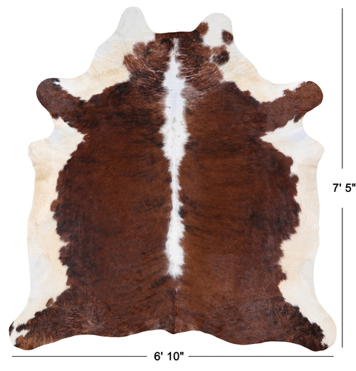 Brown & White Natural Cowhide Rug - XX-Large 7' 5
