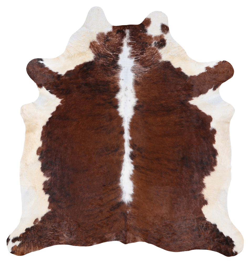 Brown & White Natural Cowhide Rug - XX-Large 7' 5"H x 6' 10"W