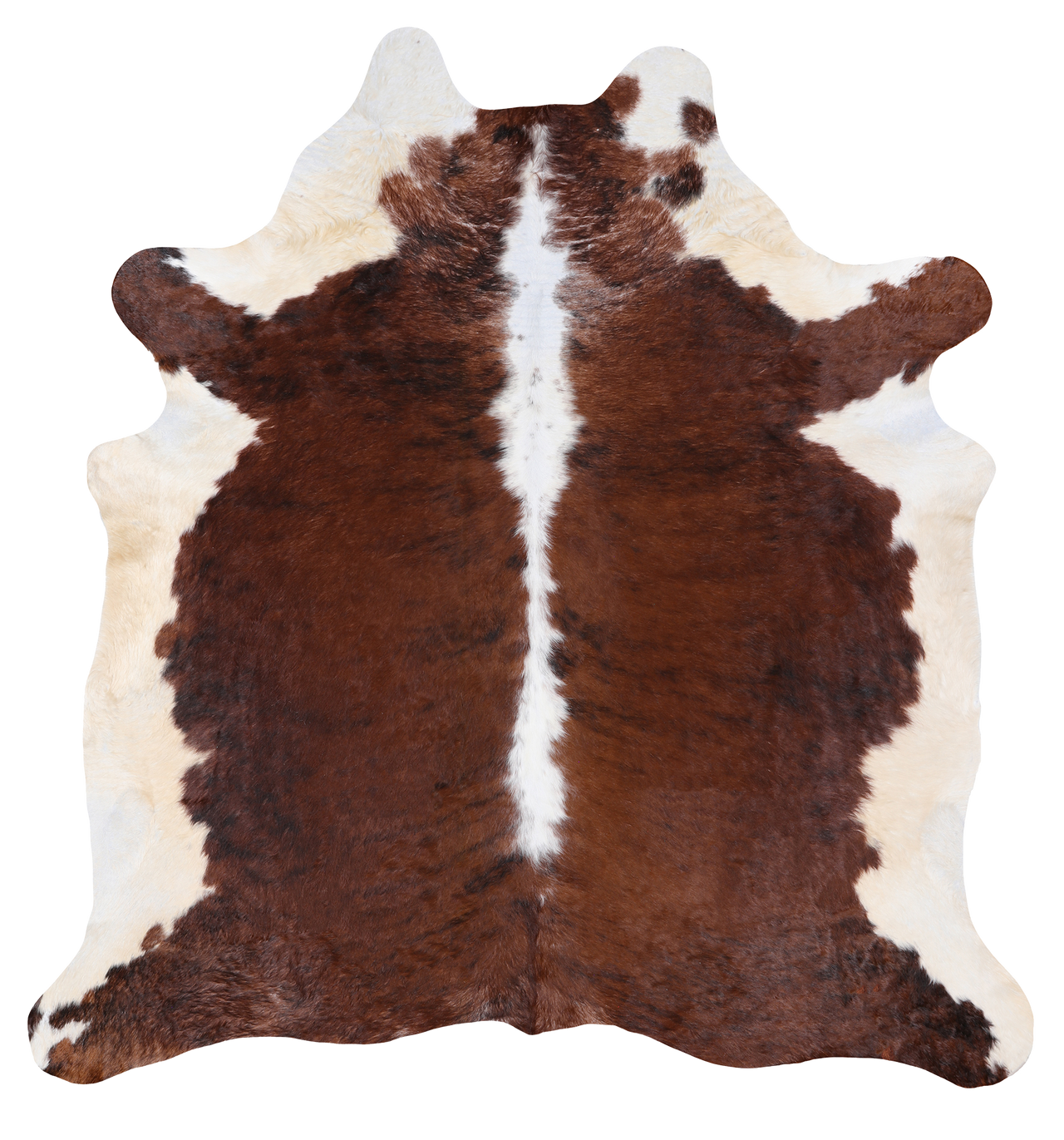 Brown & White Natural Cowhide Rug - XX-Large 7' 5"H x 6' 10"W