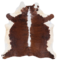 Thumbnail for Brown & White Natural Cowhide Rug - XX-Large 7' 5