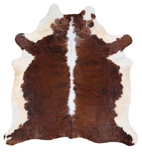 Brown & White Natural Cowhide Rug - XX-Large 7' 5