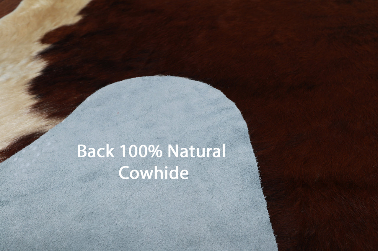Brown & White Natural Cowhide Rug - XX-Large 7' 5"H x 6' 10"W