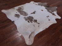 Thumbnail for Brown & White Natural Cowhide Rug - X-Large 7' 0