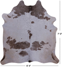 Thumbnail for Brown & White Natural Cowhide Rug - X-Large 7' 0