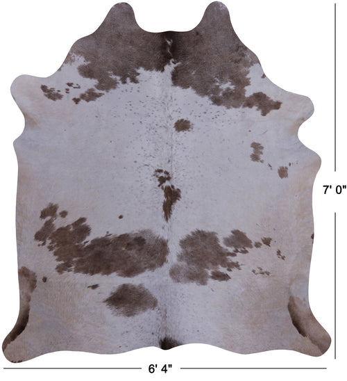 Brown & White Natural Cowhide Rug - X-Large 7' 0