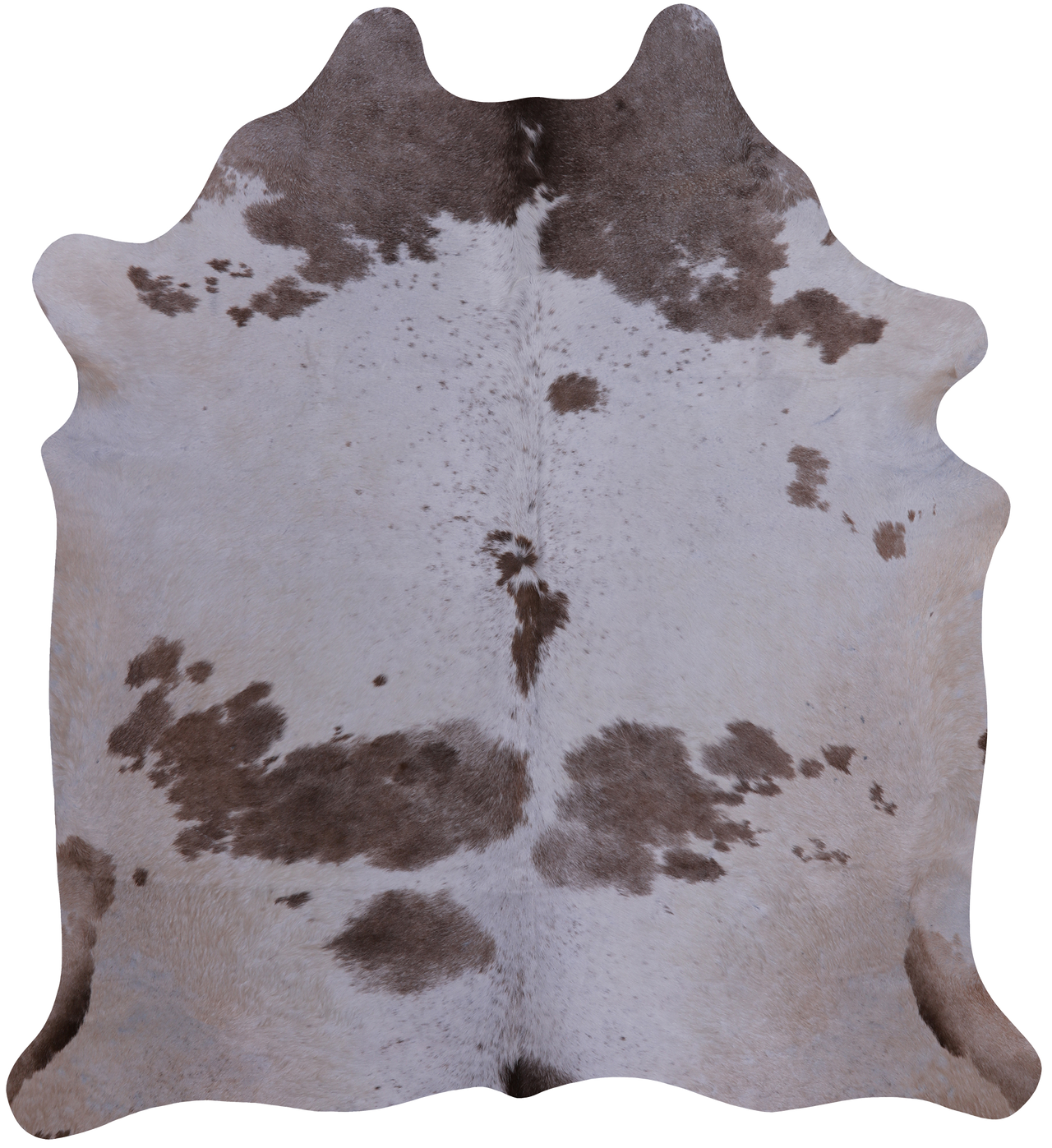 Brown & White Natural Cowhide Rug - X-Large 7' 0"H x 6' 4"W
