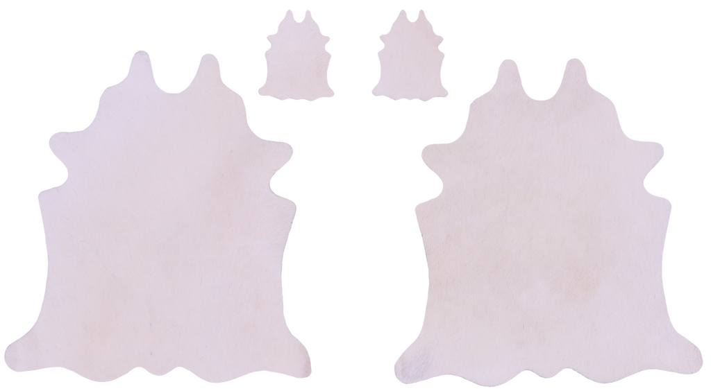 Beige Real Cowhide 2 Placemats With 2 Coasters - Set Of Two