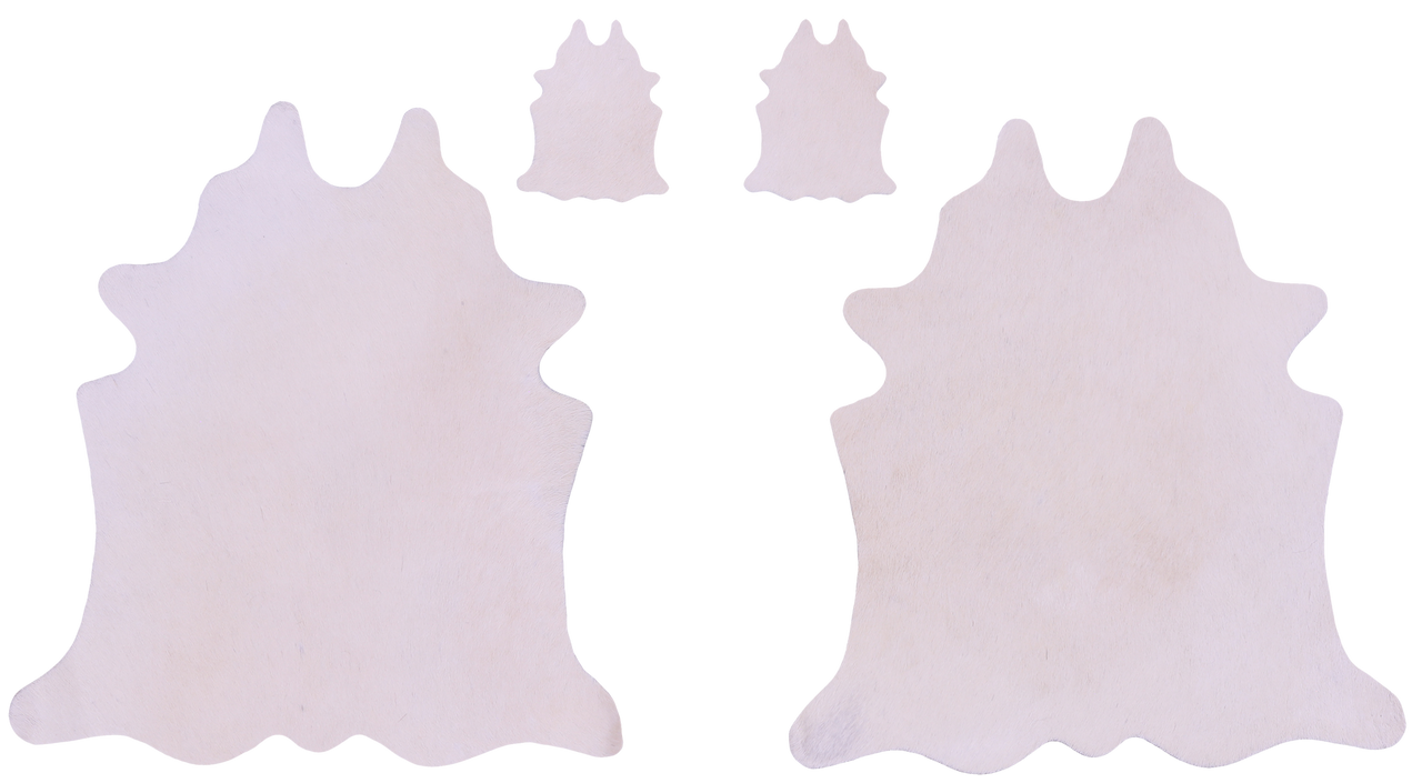 Beige Real Cowhide 2 Placemats With 2 Coasters - Set Of Two