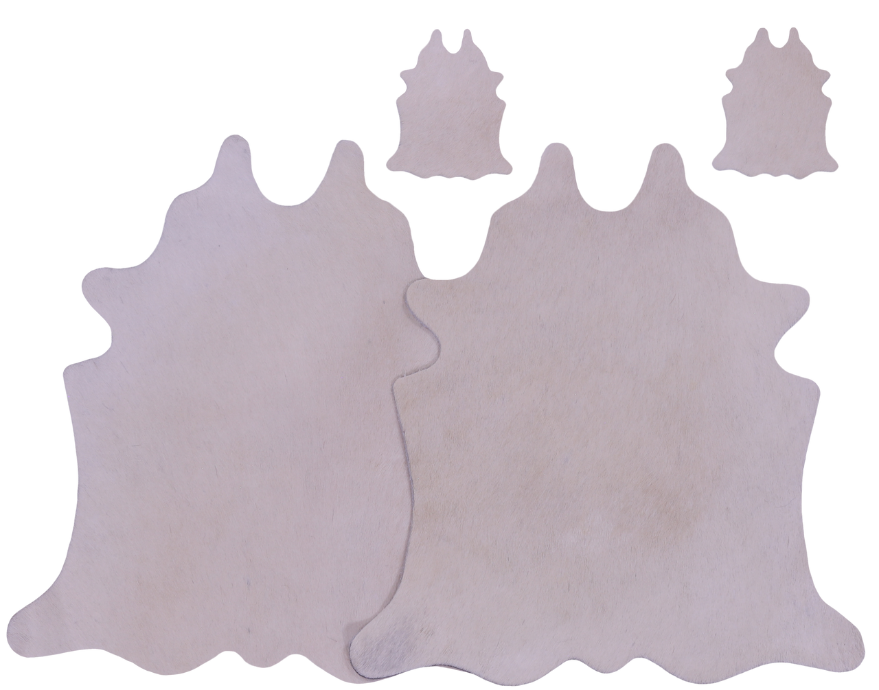 Beige Real Cowhide 2 Placemats With 2 Coasters - Set Of Two