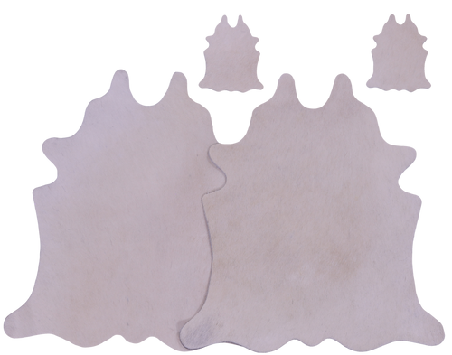 Beige Real Cowhide 2 Placemats With 2 Coasters - Set Of Two