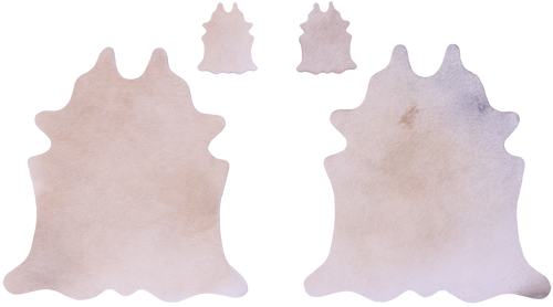 Beige Real Cowhide 2 Placemats With 2 Coasters - Set Of Two