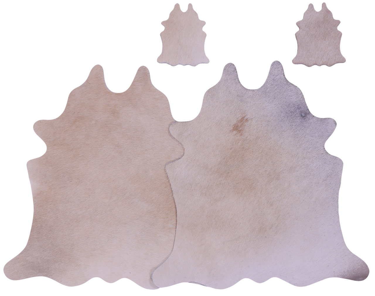 Beige Real Cowhide 2 Placemats With 2 Coasters - Set Of Two