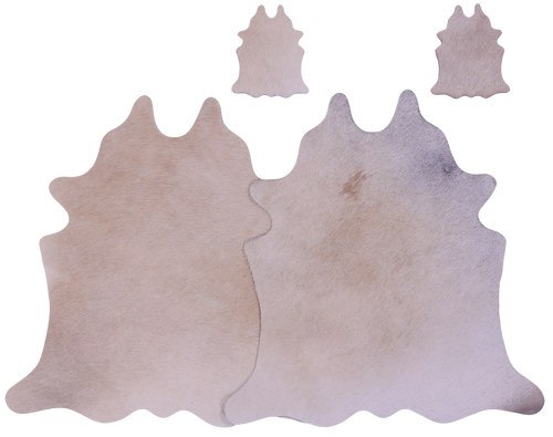Beige Real Cowhide 2 Placemats With 2 Coasters - Set Of Two