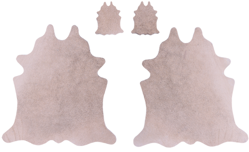 Beige Real Cowhide 2 Placemats With 2 Coasters - Set Of Two