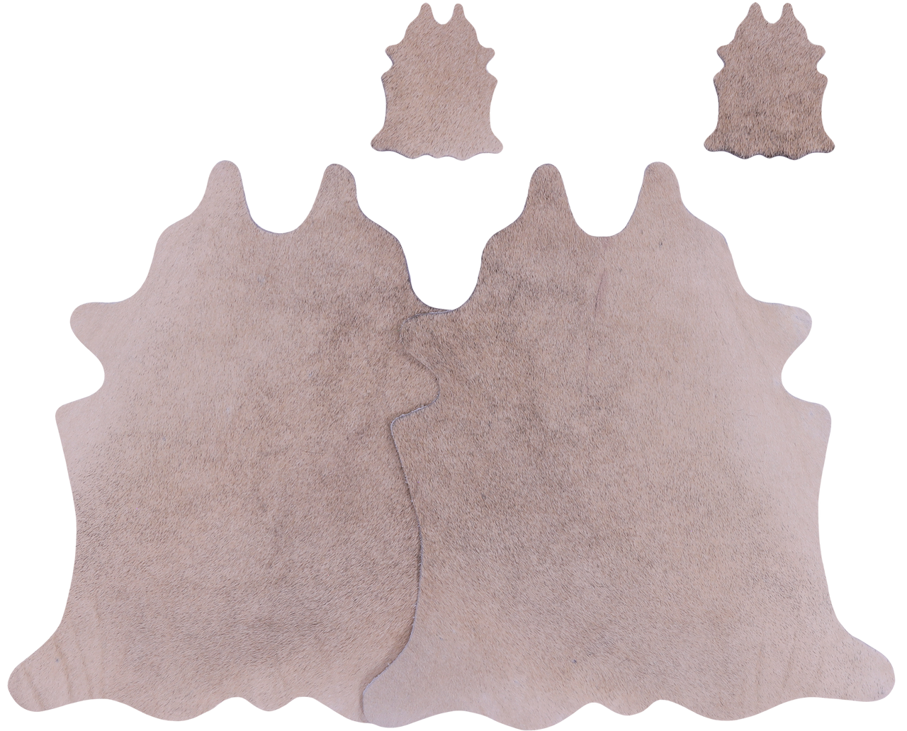Beige Real Cowhide 2 Placemats With 2 Coasters - Set Of Two