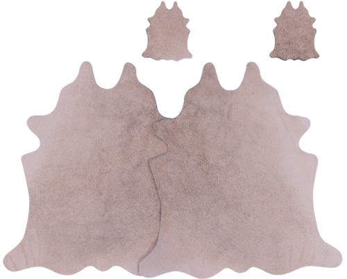 Beige Real Cowhide 2 Placemats With 2 Coasters - Set Of Two