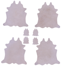 Thumbnail for Beige Real Cowhide 4 Placemats With 4 Coasters - Set Of Four