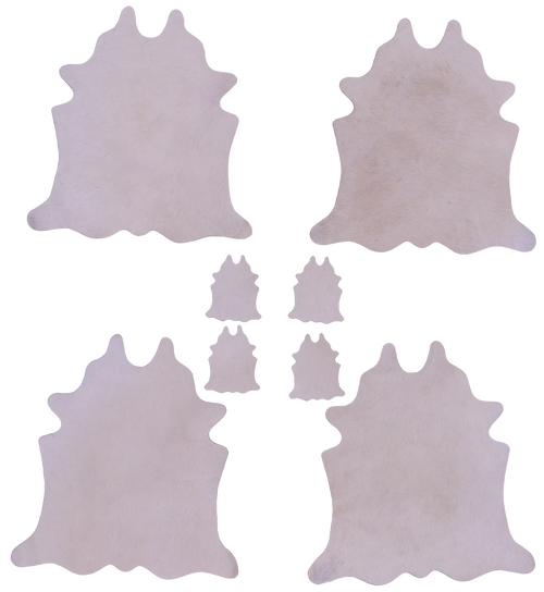 Beige Real Cowhide 4 Placemats With 4 Coasters - Set Of Four