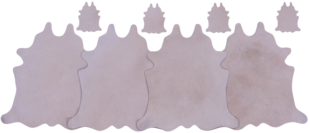 Beige Real Cowhide 4 Placemats With 4 Coasters - Set Of Four