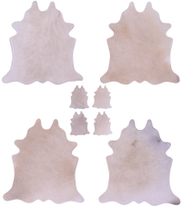 Thumbnail for Beige Real Cowhide 4 Placemats With 4 Coasters - Set Of Four