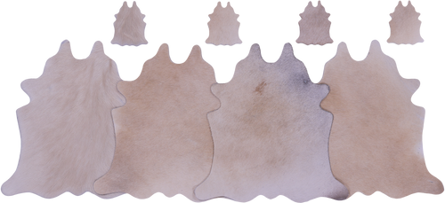 Beige Real Cowhide 4 Placemats With 4 Coasters - Set Of Four