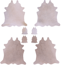 Thumbnail for Beige Real Cowhide 4 Placemats With 4 Coasters - Set Of Four