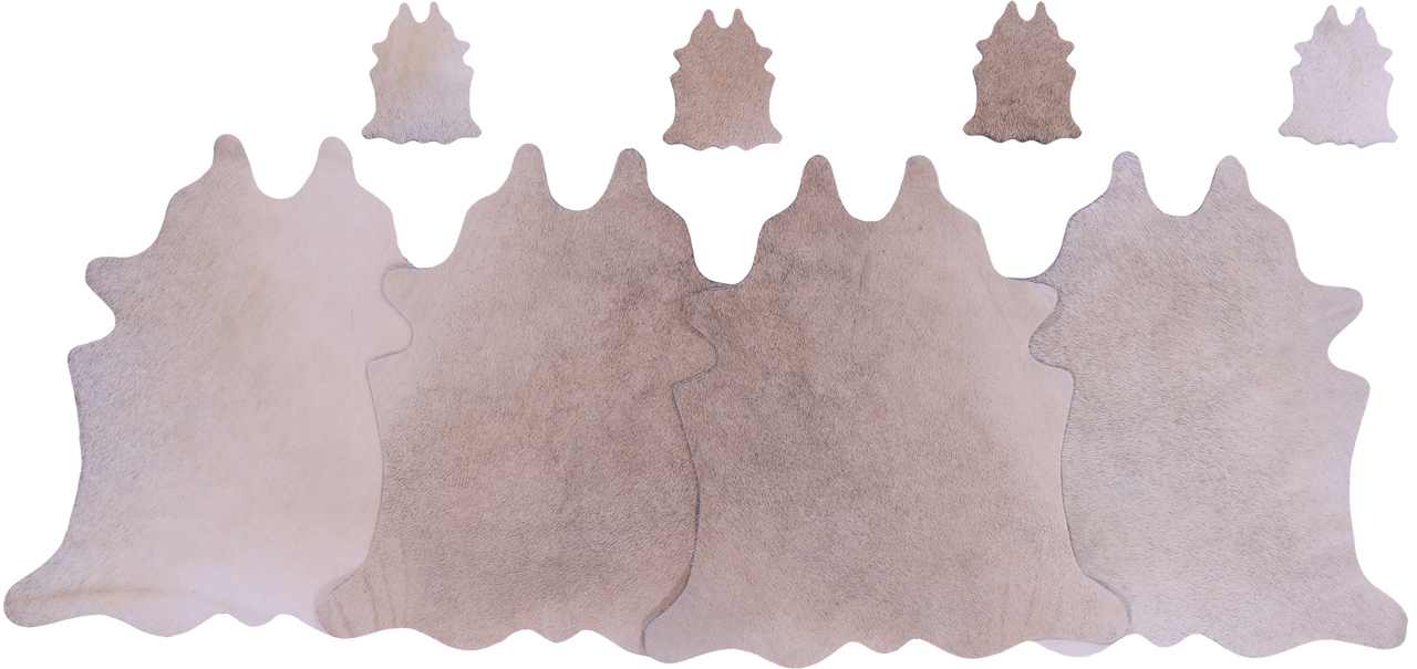 Beige Real Cowhide 4 Placemats With 4 Coasters - Set Of Four