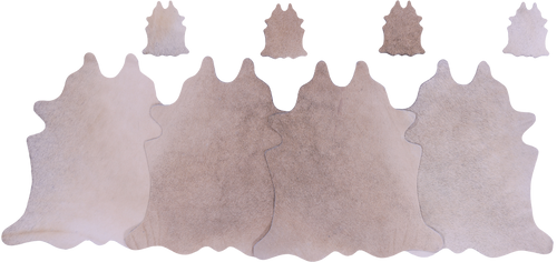 Beige Real Cowhide 4 Placemats With 4 Coasters - Set Of Four