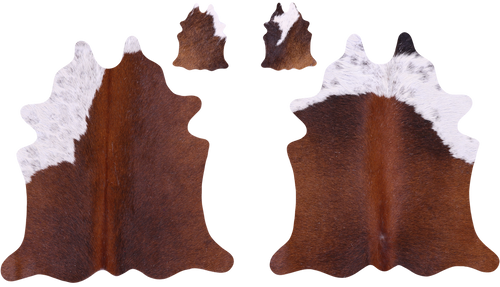 Brown Real Cowhide 2 Placemats With 2 Coasters - Set Of Two