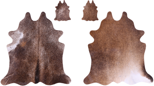 Brown Real Cowhide 2 Placemats With 2 Coasters - Set Of Two