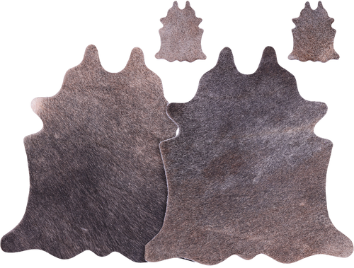 Brown Real Cowhide 2 Placemats With 2 Coasters - Set Of Two