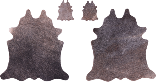 Brown Real Cowhide 2 Placemats With 2 Coasters - Set Of Two