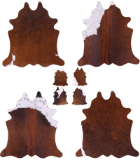 Thumbnail for Brown Real Cowhide 4 Placemats With 4 Coasters - Set Of Four