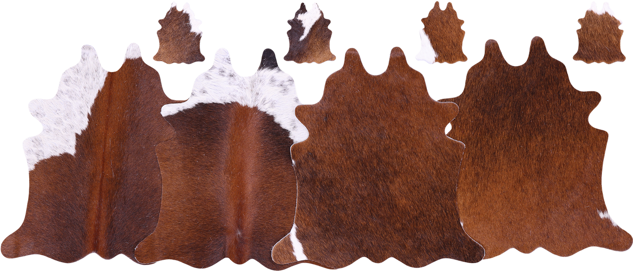 Brown Real Cowhide 4 Placemats With 4 Coasters - Set Of Four