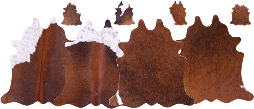 Brown Real Cowhide 4 Placemats With 4 Coasters - Set Of Four