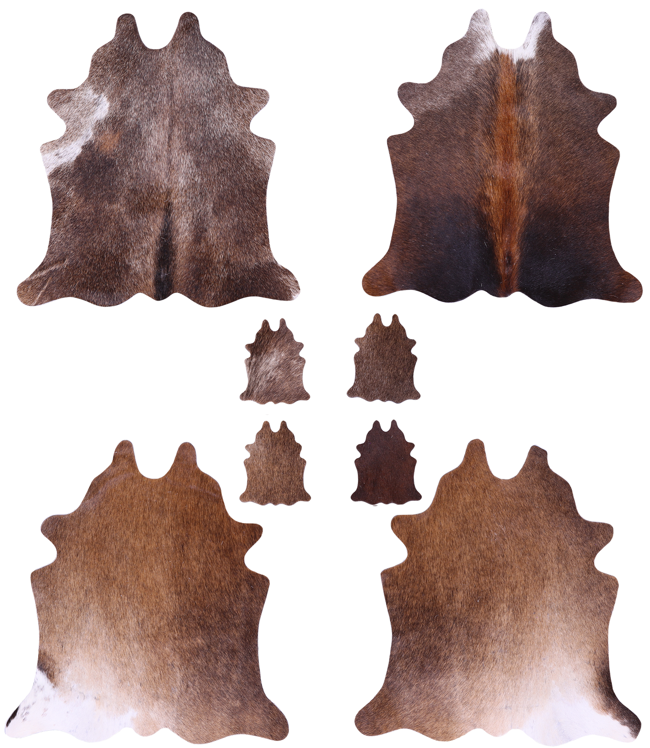 Brown Real Cowhide 4 Placemats With 4 Coasters - Set Of Four
