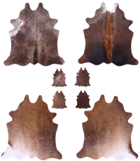 Thumbnail for Brown Real Cowhide 4 Placemats With 4 Coasters - Set Of Four