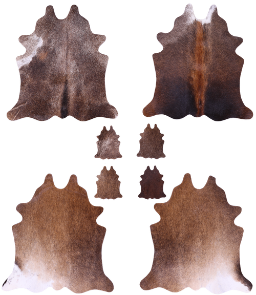 Brown Real Cowhide 4 Placemats With 4 Coasters - Set Of Four