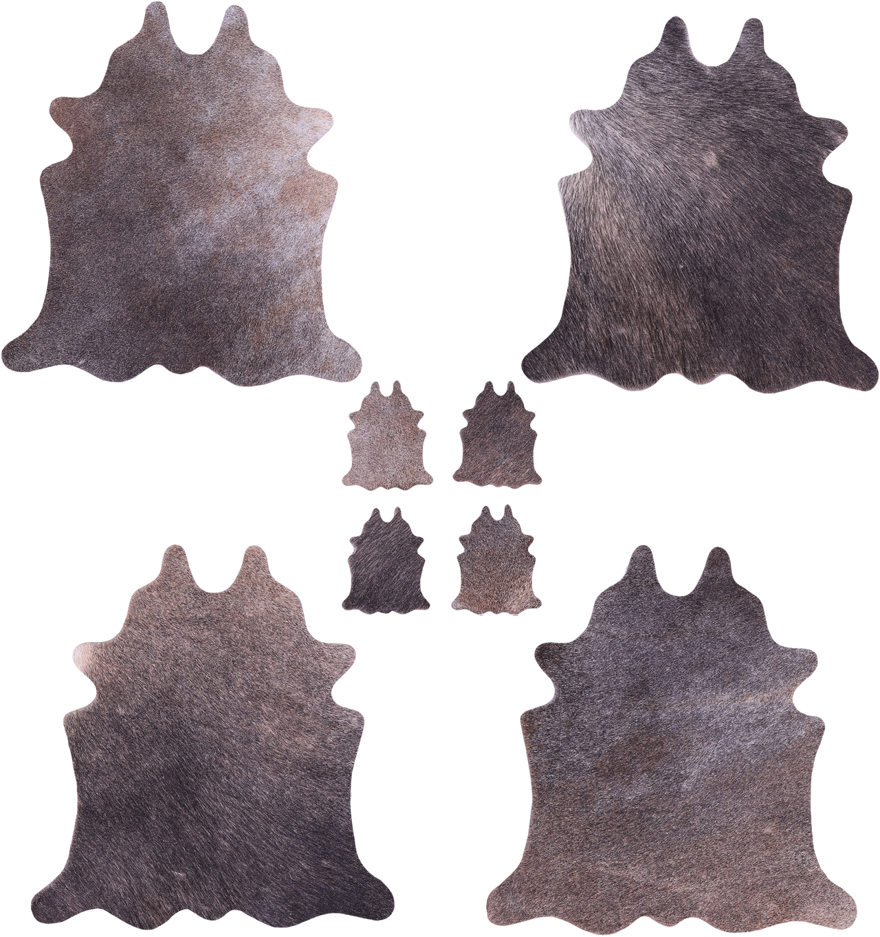 Brown Real Cowhide 4 Placemats With 4 Coasters - Set Of Four